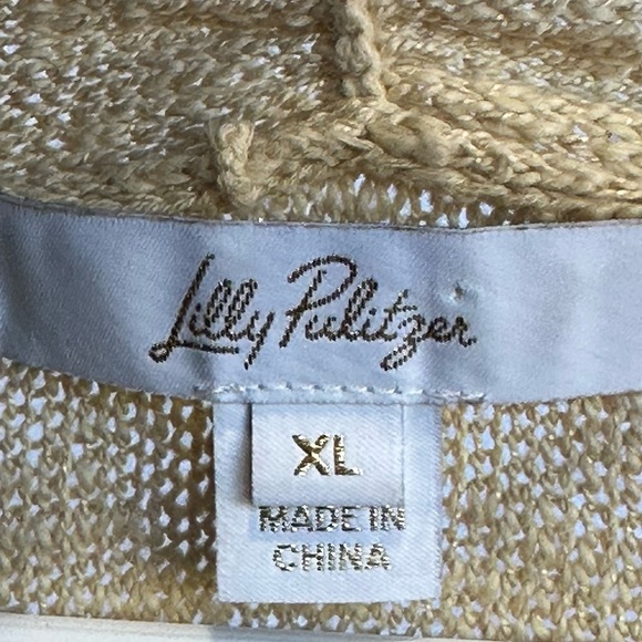 Lilly Pulitzer Butter Yellow Cotton Blend Cardigan Size XL EUC Lightweight - Picture 2 of 6
